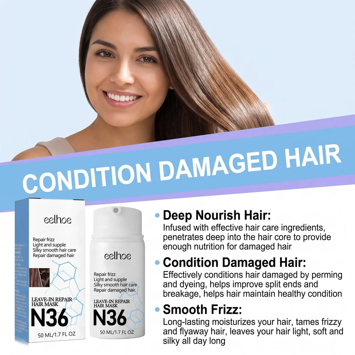 EELHOE Leave-In Repair Hair Mask for Dry & Frizzy Hair – 50ml