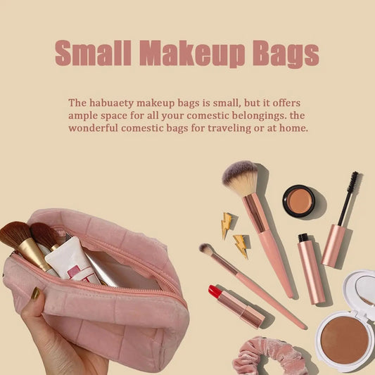 Luxury Quilted Travel Makeup Pouch