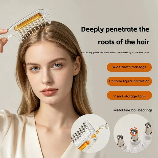 Scalp Oil Applicator Massage Comb with Built-In Reservoir