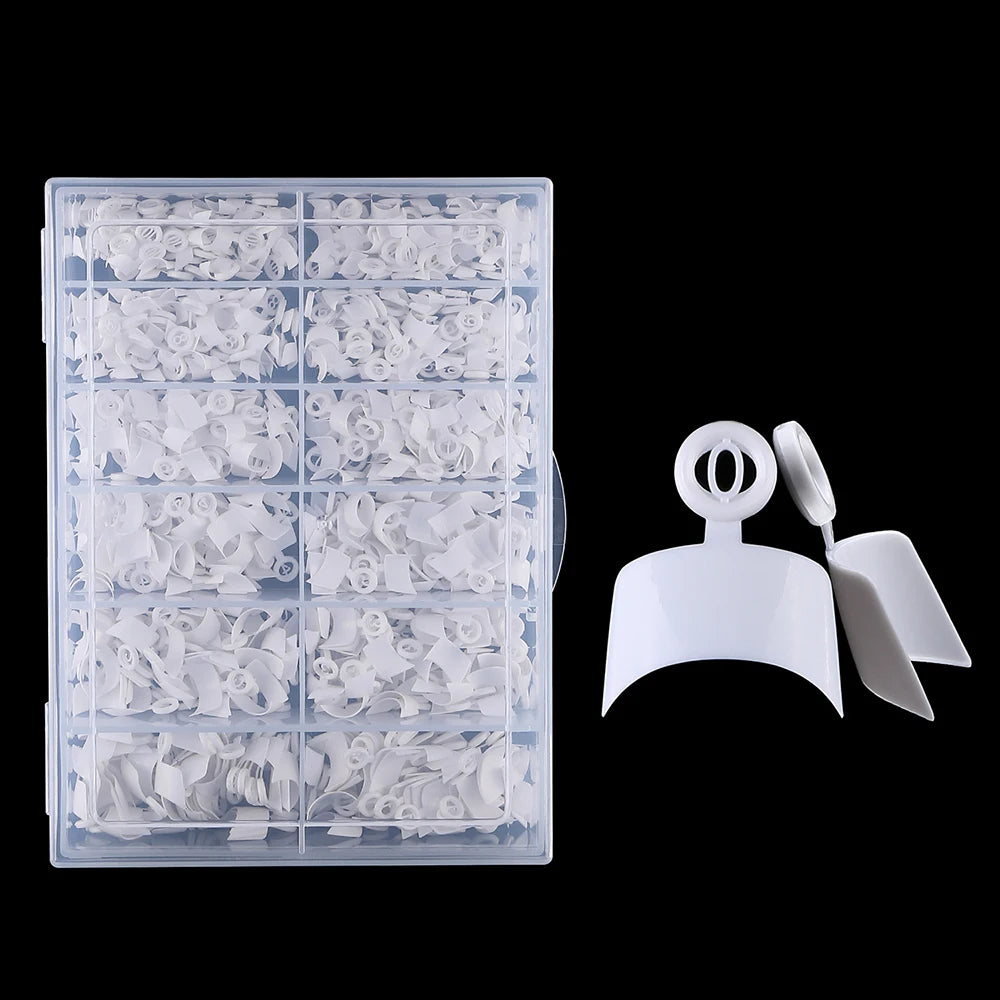 600-Piece French Short Square Half Nail Tips
