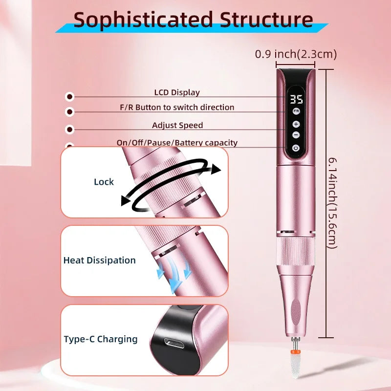 Cosprysmal Rechargeable High-Speed Nail Drill