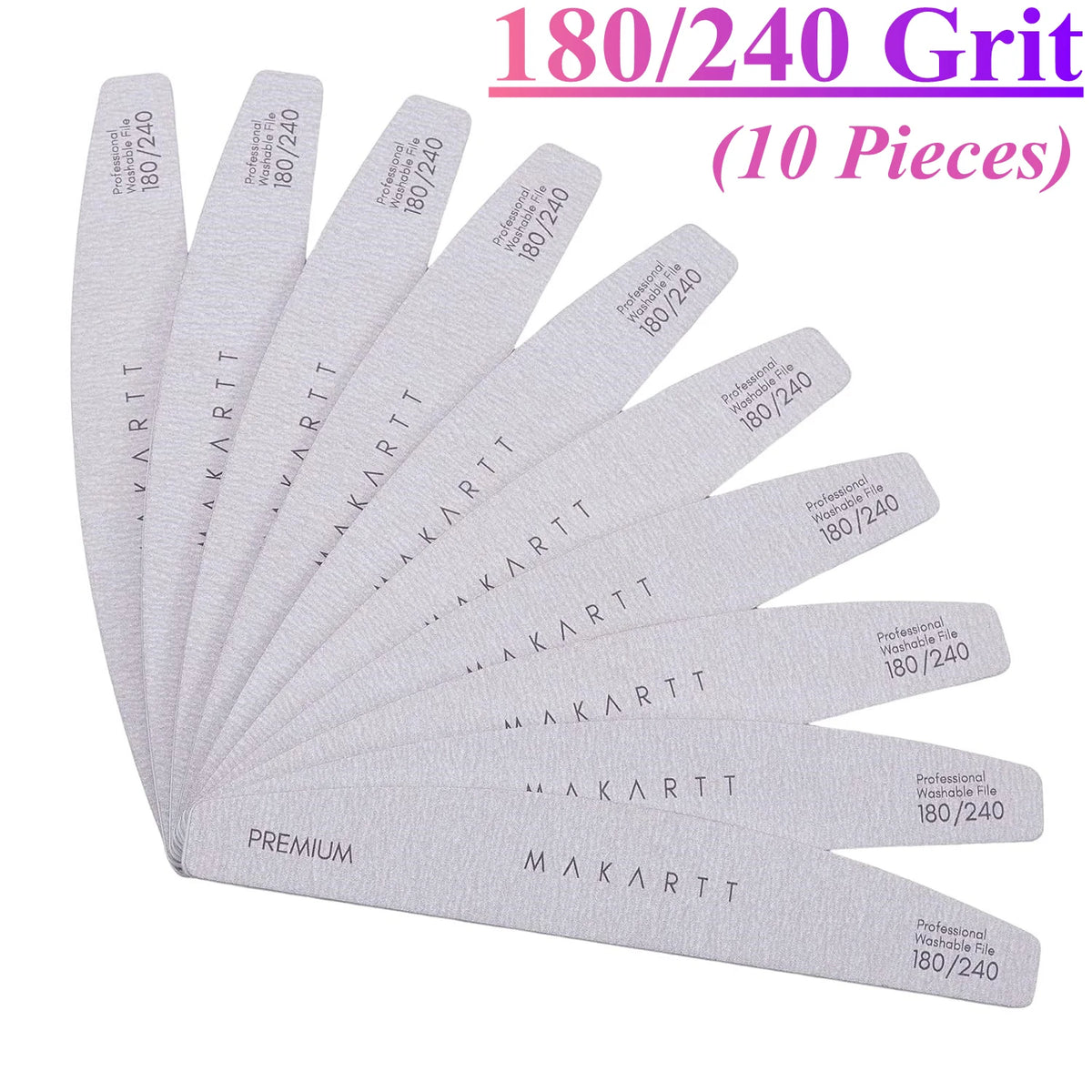 Makartt Professional Nail Files – 10 Piece Set