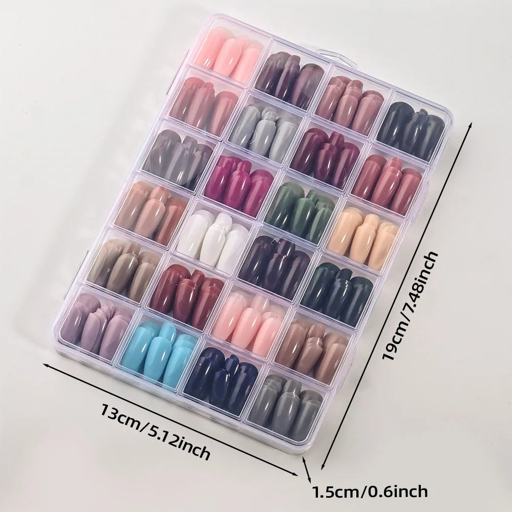 288-Piece Colorful Medium Almond False Nail Tips