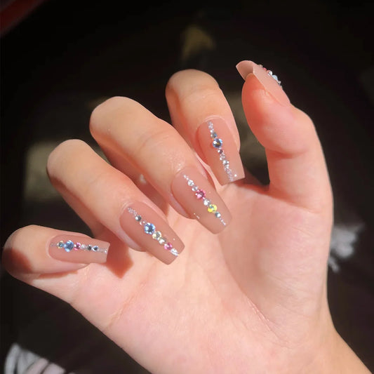 12-Compartment Flat-Back Nail Rhinestone Set