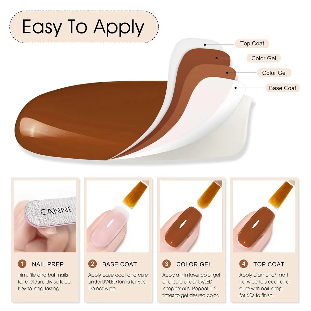 6-Piece Classic Solid Gel Nail Polish Set