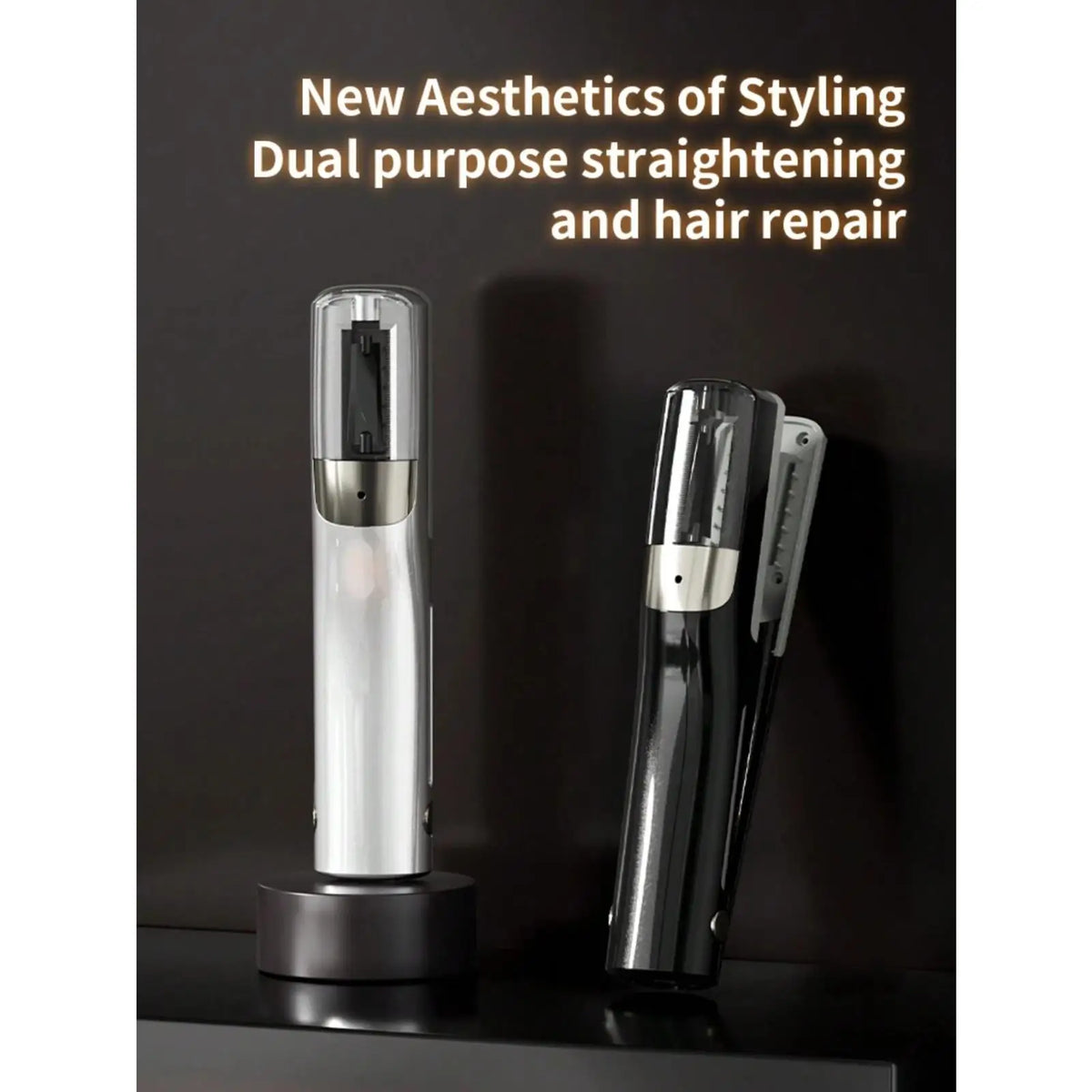 2-in-1 electric hair tool designed for straightening and trimming split ends