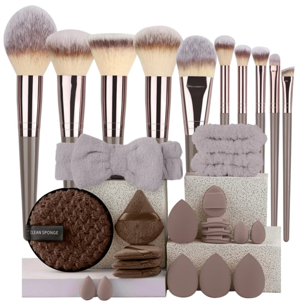 20-piece premium makeup brush set with soft fluffy brushes for foundation, blush, powder and eyeshadow application