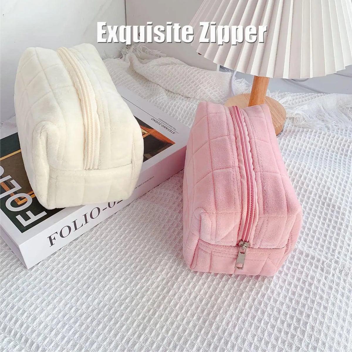 Luxury Quilted Travel Makeup Pouch