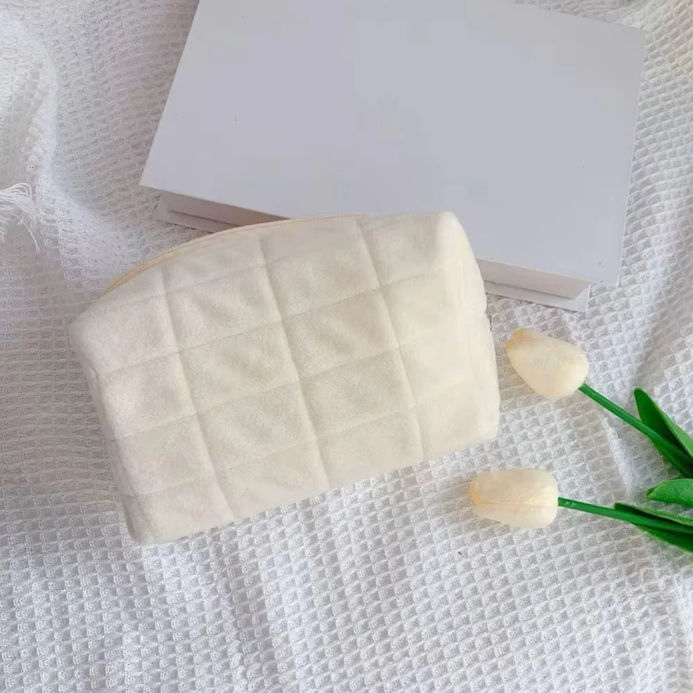 Luxury Quilted Travel Makeup Pouch