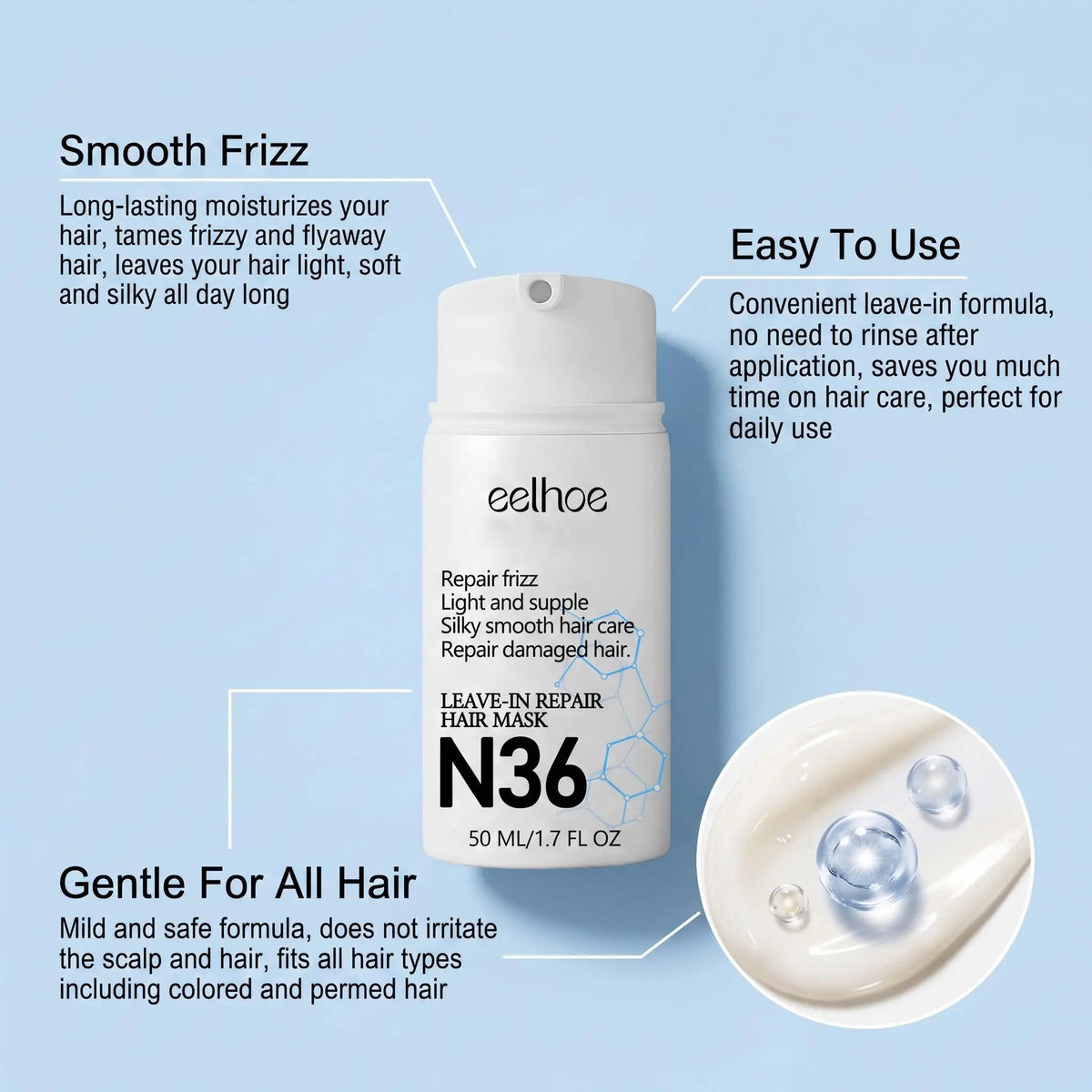EELHOE Leave-In Repair Hair Mask for Dry & Frizzy Hair – 50ml