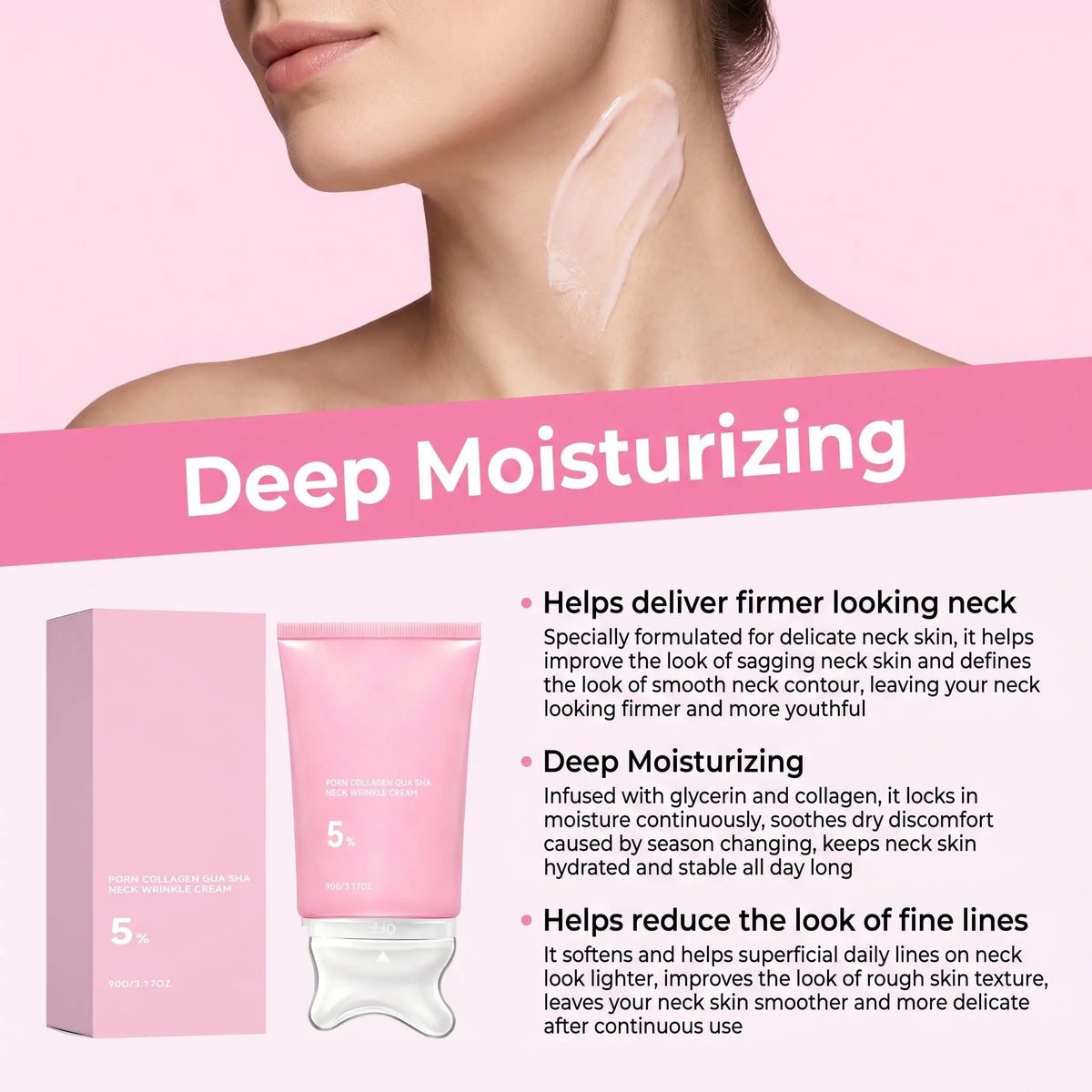 PDRN Collagen Neck Cream with Gua Sha Attachment – 90 g