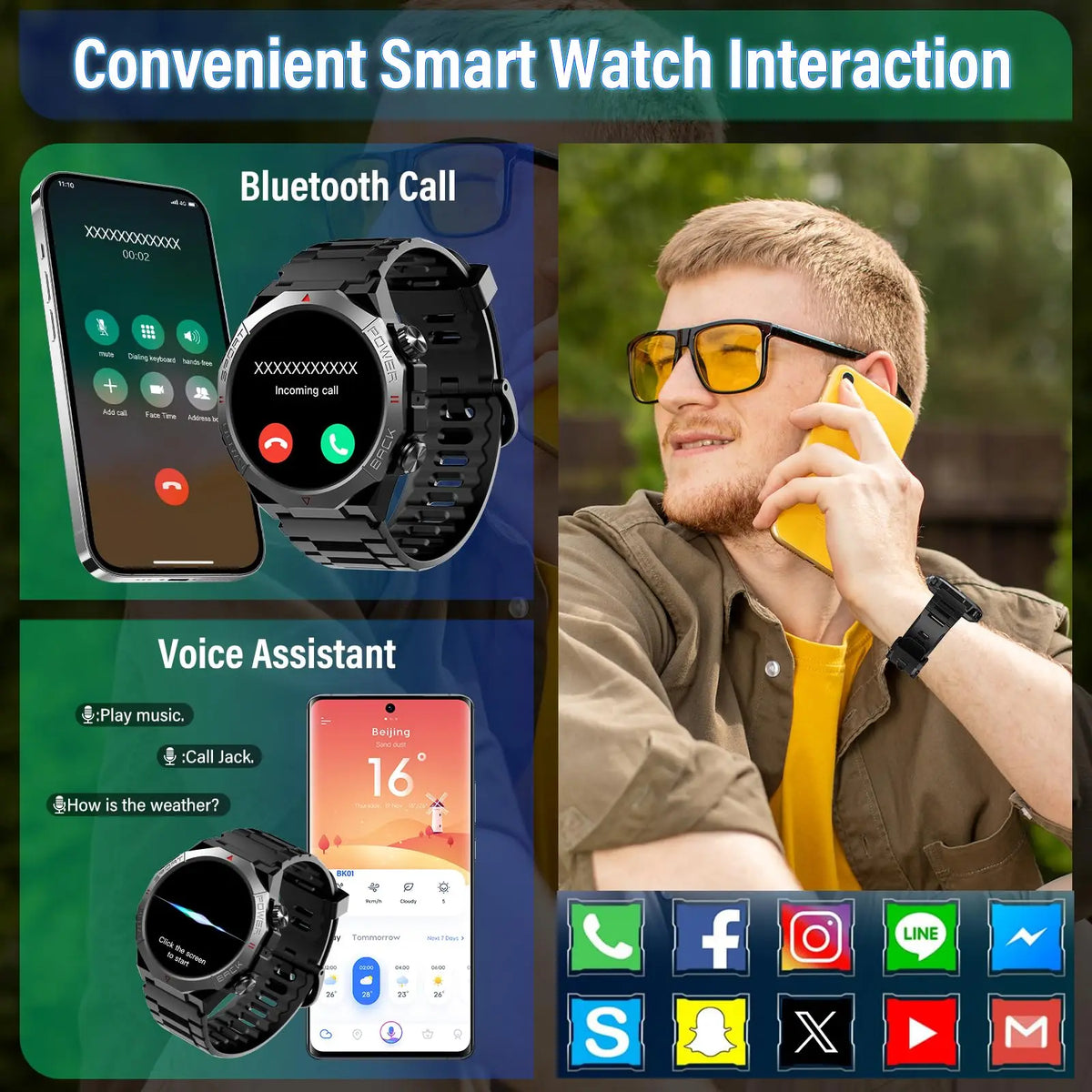 Kuizil S10 Men’s Smartwatch with Bluetooth Calling