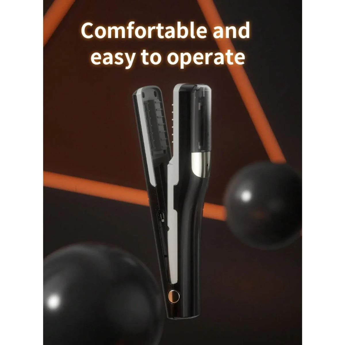 Electric split end hair trimmer with comfortable design for easy at-home use
