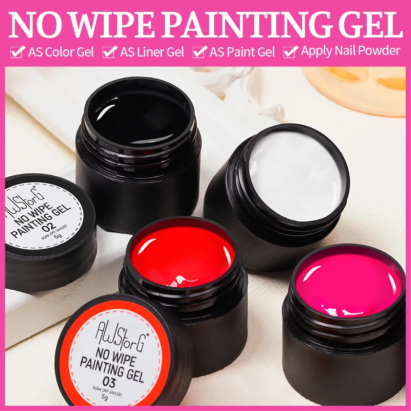 7-Piece 4-in-1 Solid Nail Art Painting Gel Set