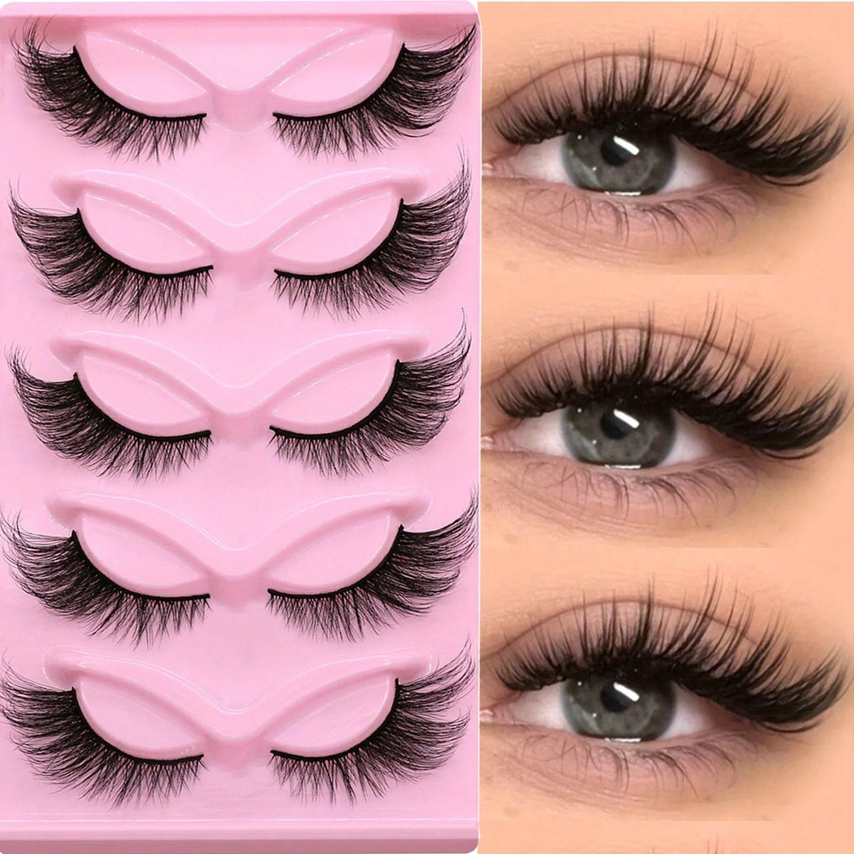 15-Pair Cat Eye Strip Lash Set