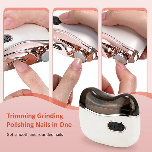 2-in-1 Electric Nail Clipper & Polisher with LED Light