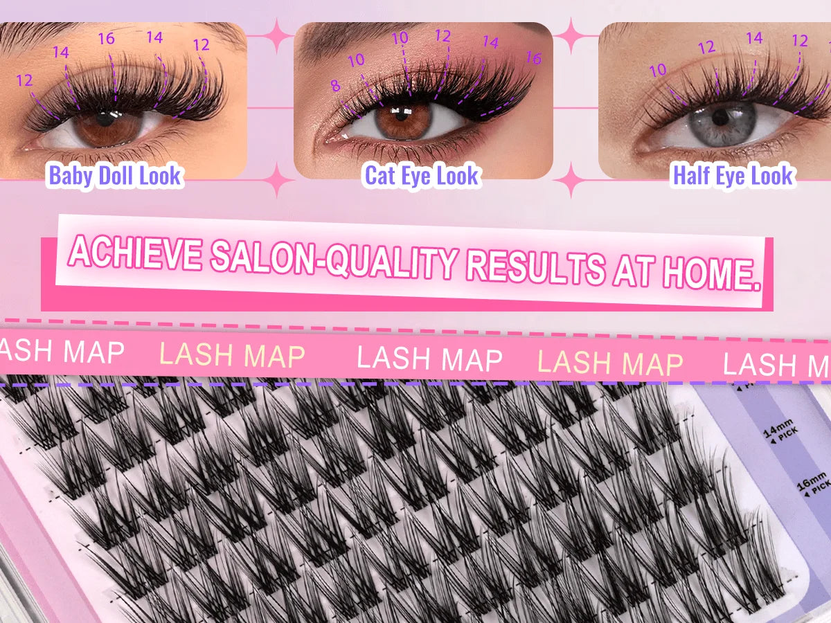 Invisible Band C-Curl DIY Lash Clusters – 160 Piece