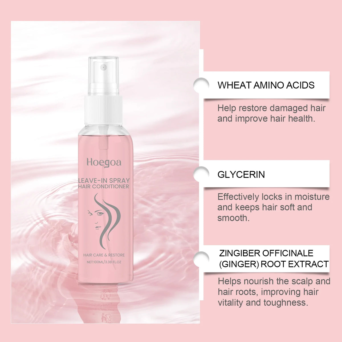 HOEGOA Leave-In Conditioning & Anti-Frizz Hair Spray – 100ml