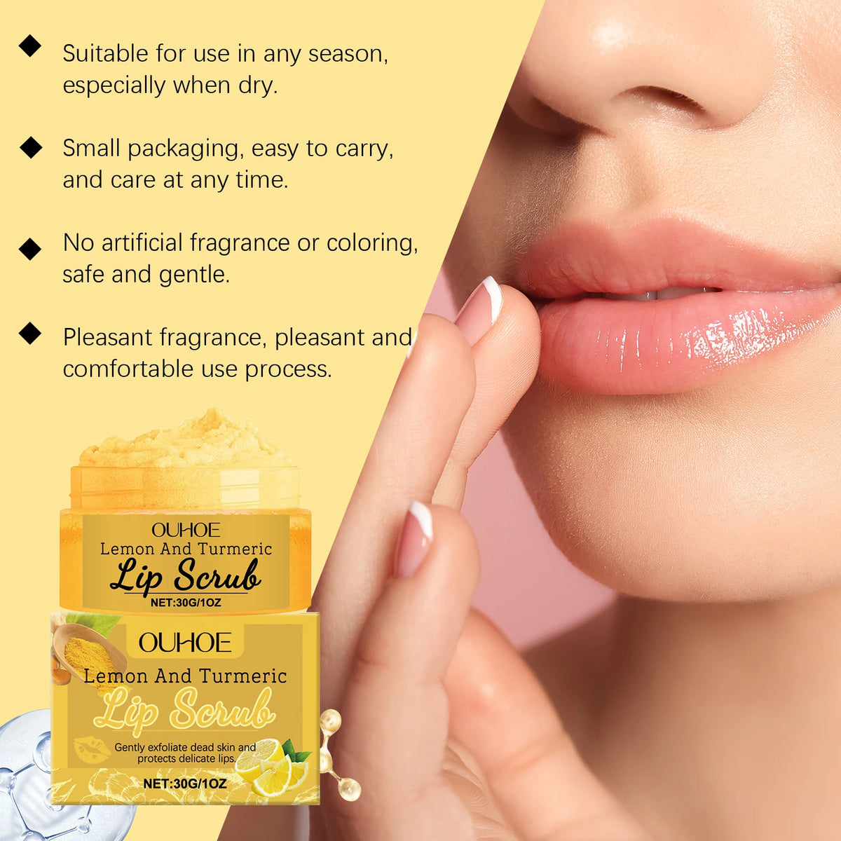 Turmeric Lemon Moisturizing Lip Scrub – 30g