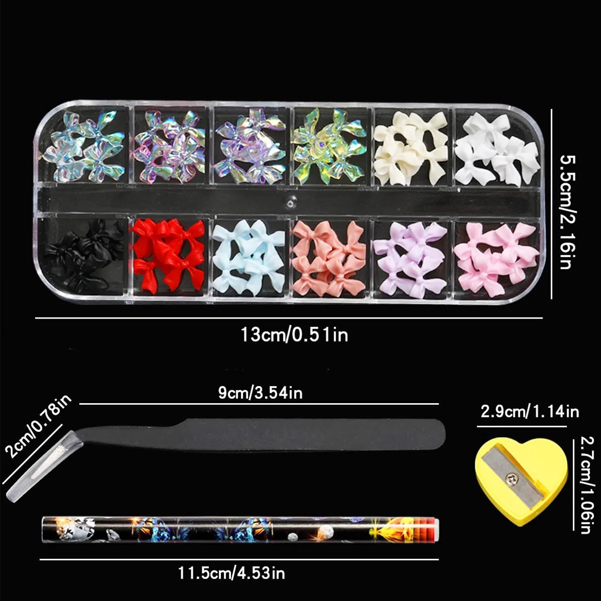 4-Box Nail Art Decoration & Accessories Set
