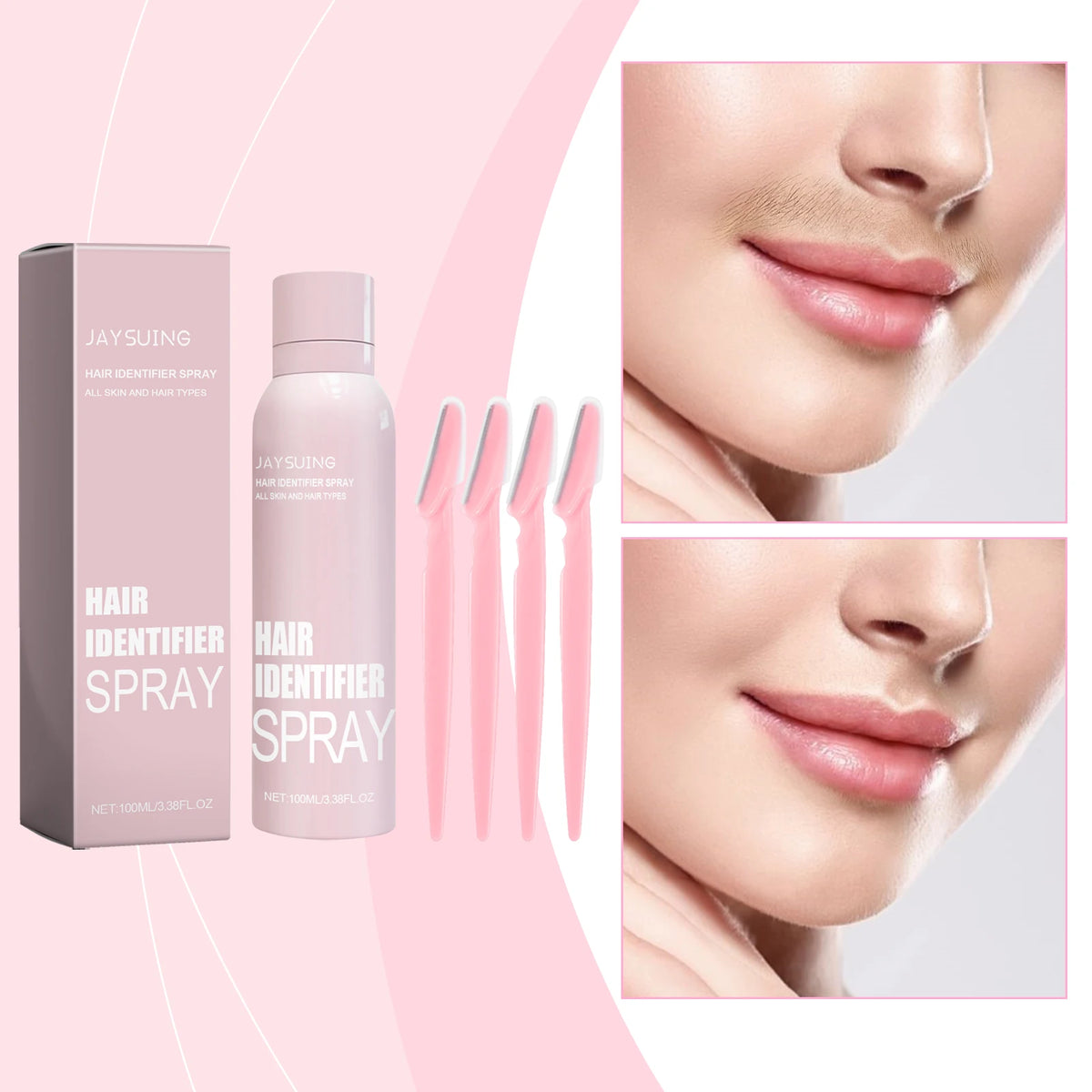 Facial Hair Identification Spray & Shaver Set – 100ml
