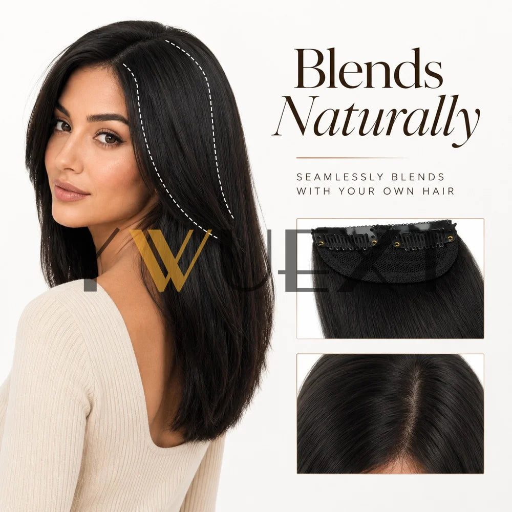 YWUEXT Mini Human Hair Clip-In Volumizer – 4 Inch