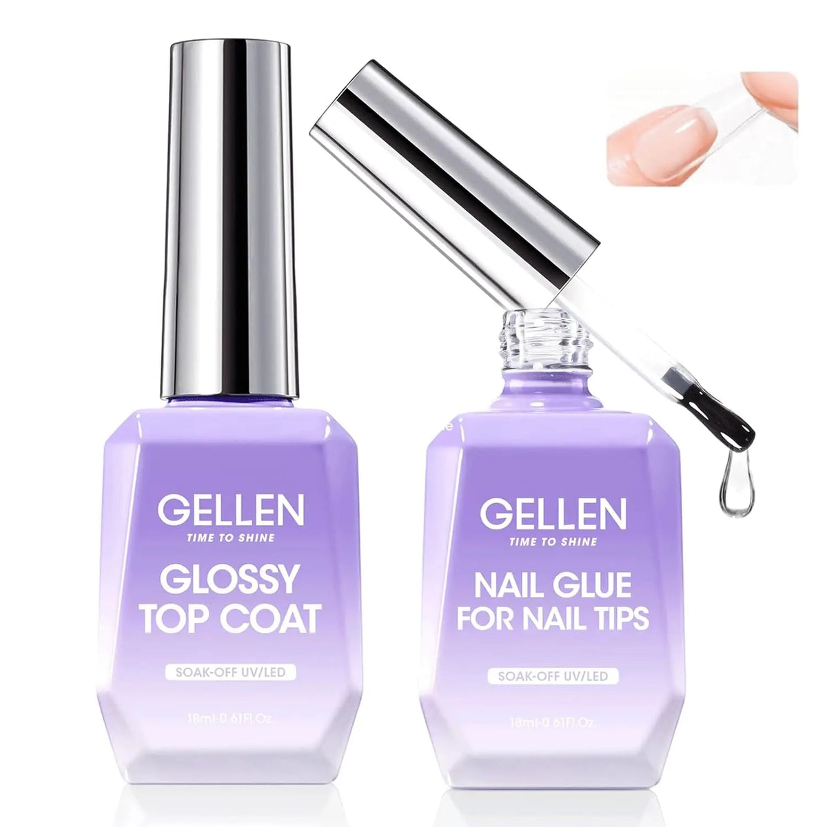 GELLEN No-Wipe Top Coat & Base Coat Gel Set