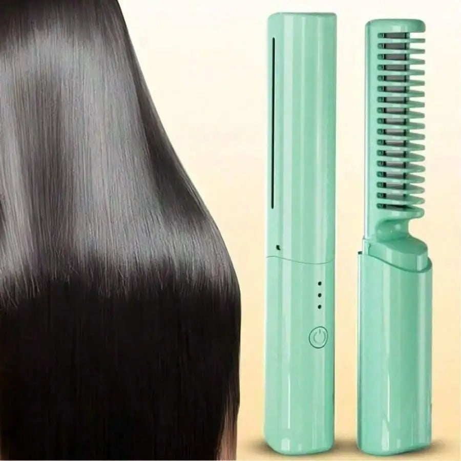 2-in-1 Cordless Hair Straightening Comb & Curler