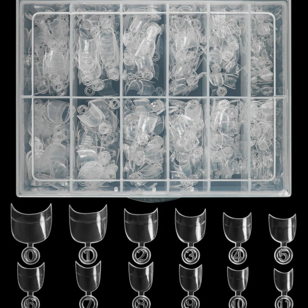 600-Piece French Short Square Half Nail Tips