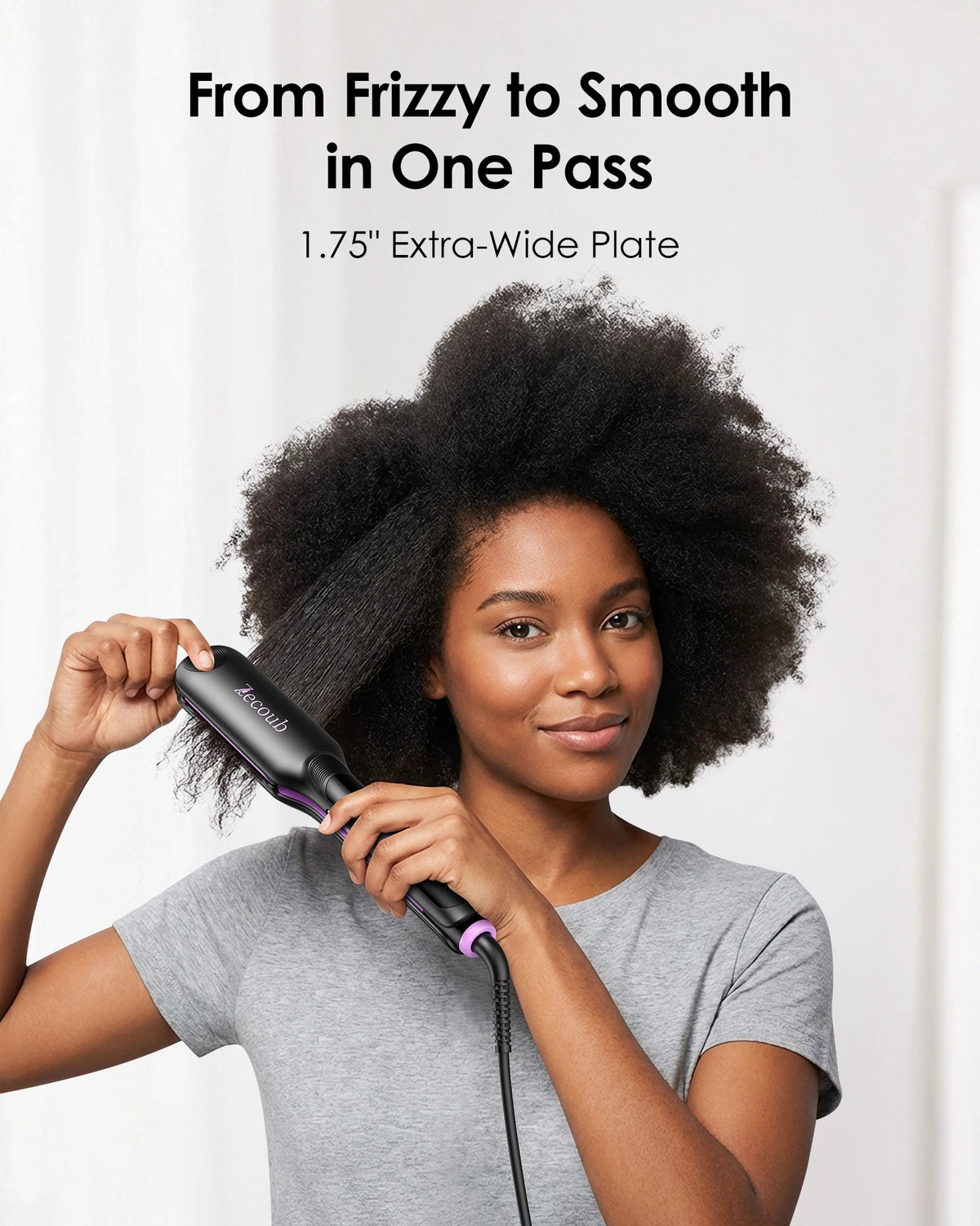 BOPCAL Wide-Plate Ceramic Hair Straightener – Dual Voltage