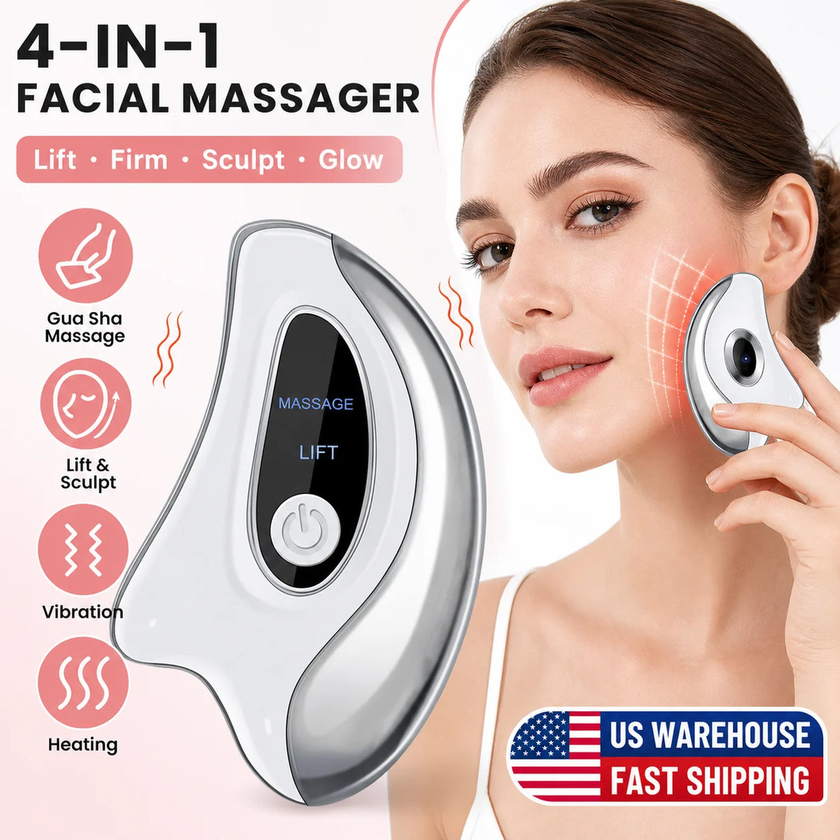 Hailicare Electric Heated Gua Sha Facial Massager