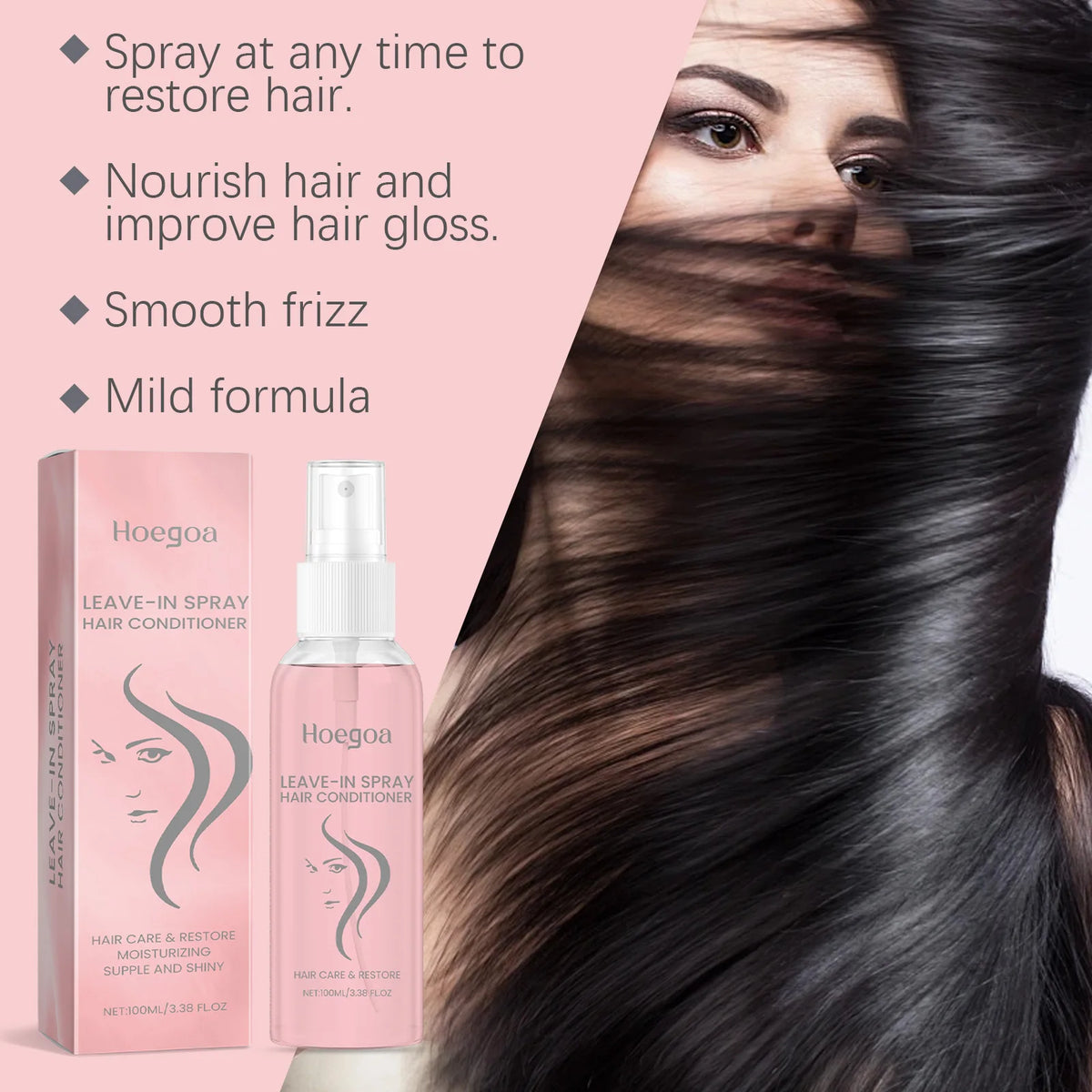 HOEGOA Leave-In Conditioning & Anti-Frizz Hair Spray – 100ml