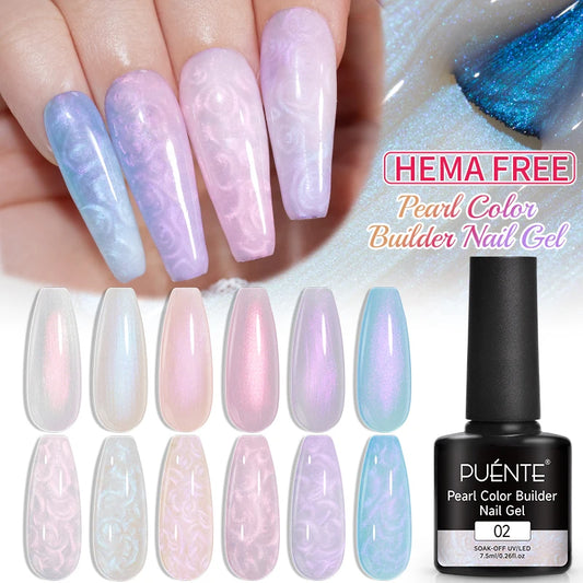 Puente 6-Piece Pearl Shell Effect Builder Gel Set