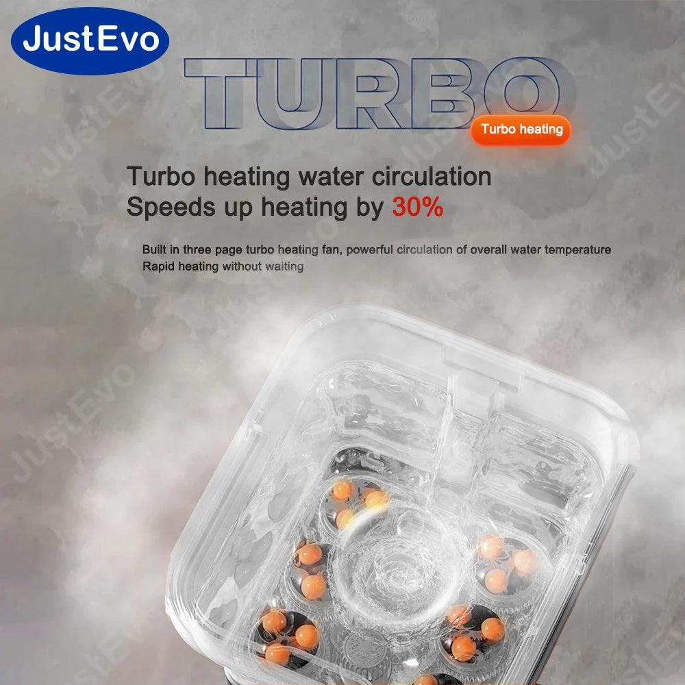 JUSTEVO Smart Heated Foot Spa Massager with Remote