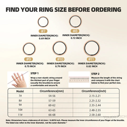 Stainless Steel Smart Ring – Activity & Step Tracker