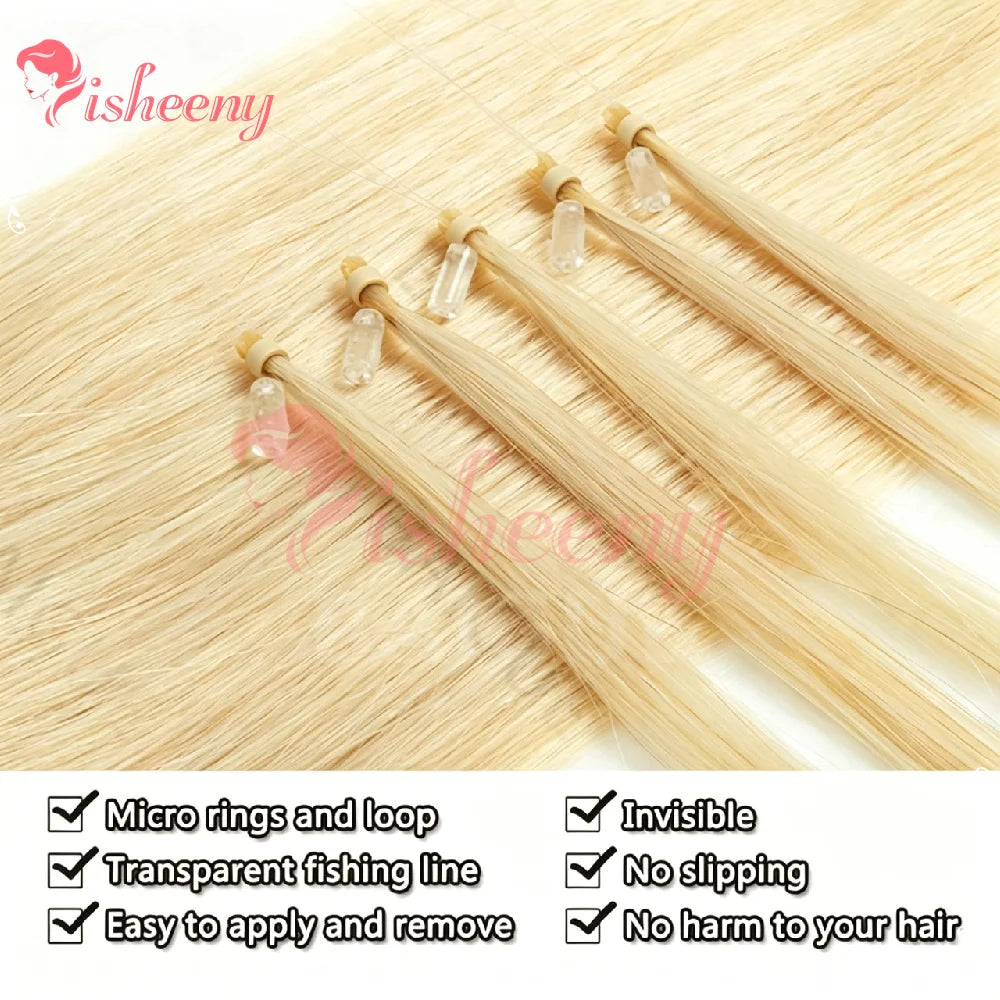 ISHEENY 12-Inch Micro Loop Human Hair Extensions – 50 Strands