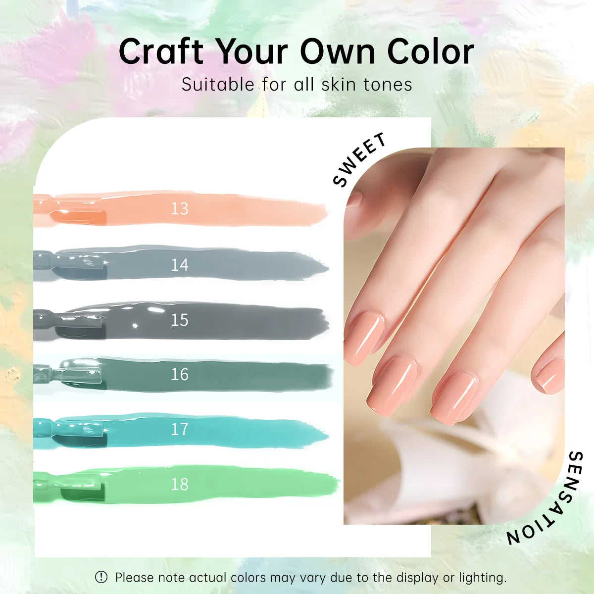 6-Piece Neutral Tone Gel Nail Polish Set