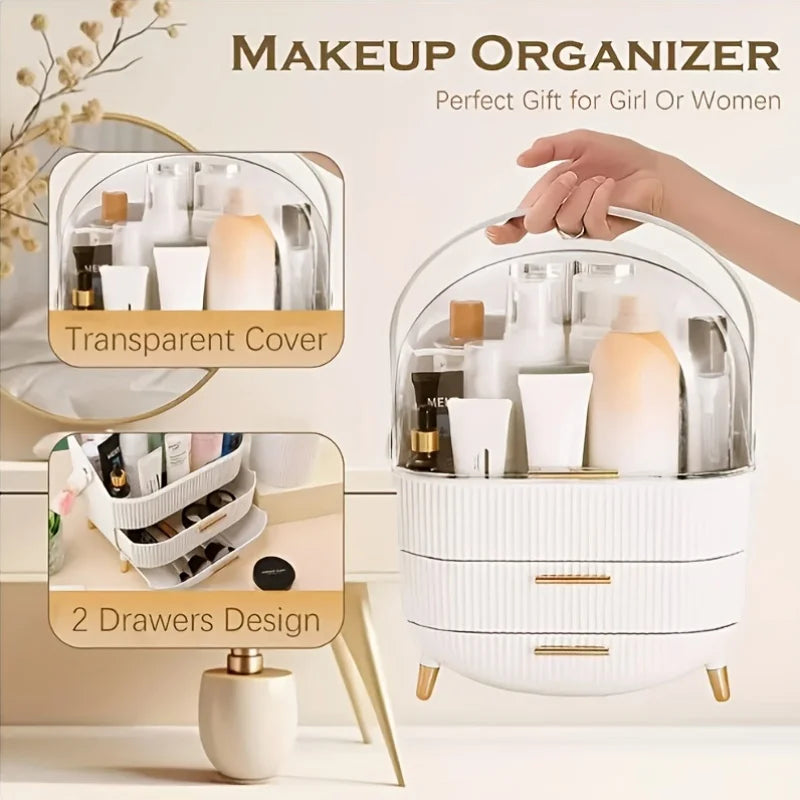 Expandable Cosmetic Storage Organizer with Drawers