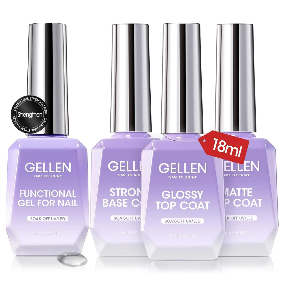 GELLEN No-Wipe Top Coat & Base Coat Gel Set