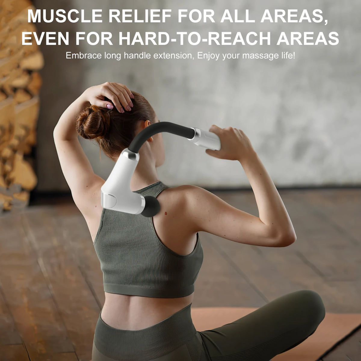 8-in-1 Long-Handle Massage Gun
