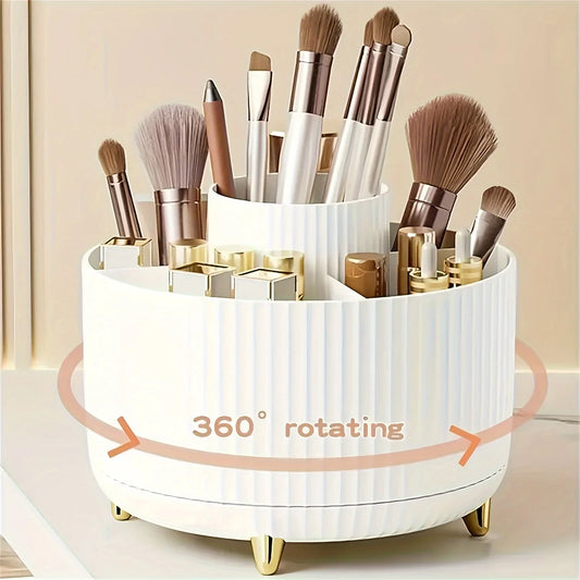 360° Rotating Makeup Organizer with 5 Compartments