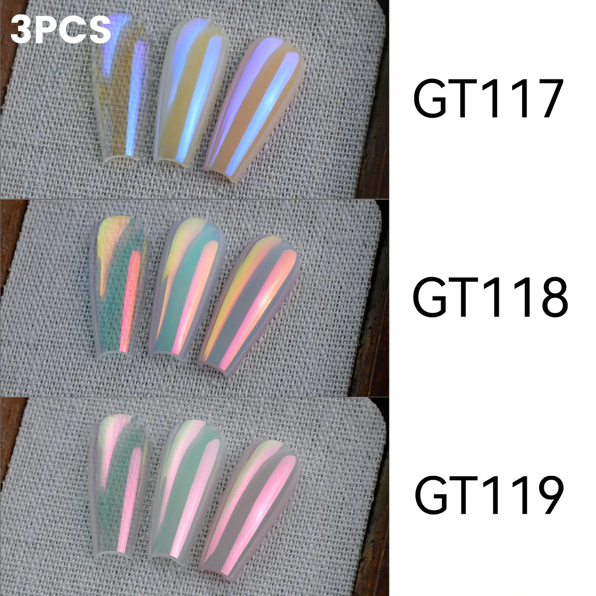 GleamTap Aurora Chrome Nail Powder – Orange Yellow with Blue Sheen