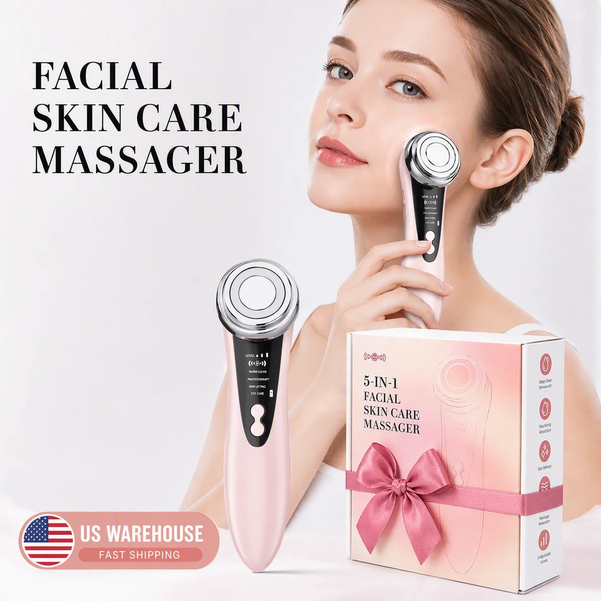 4-in-1 LED Facial Cleansing & Massage Device