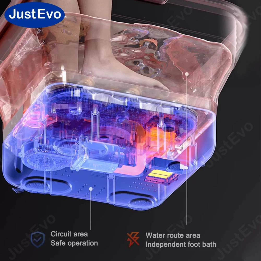 JUSTEVO Smart Heated Foot Spa Massager with Remote