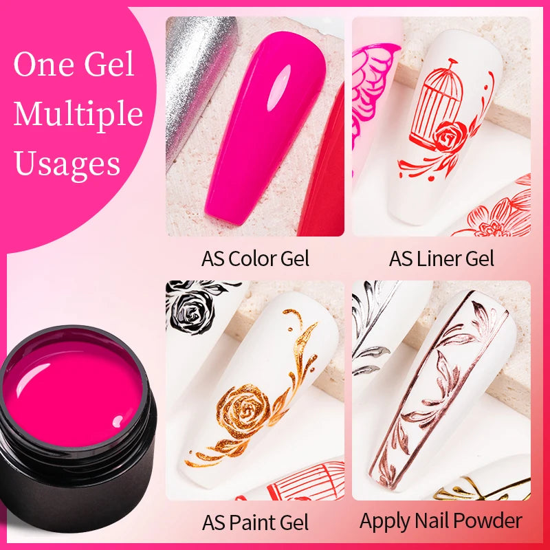 7-Piece 4-in-1 Solid Nail Art Painting Gel Set