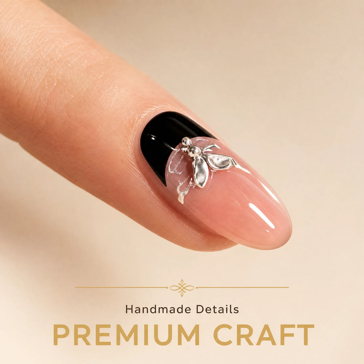  24-Piece Leopard Print Almond Press-On Nails with Butterfly Charms
