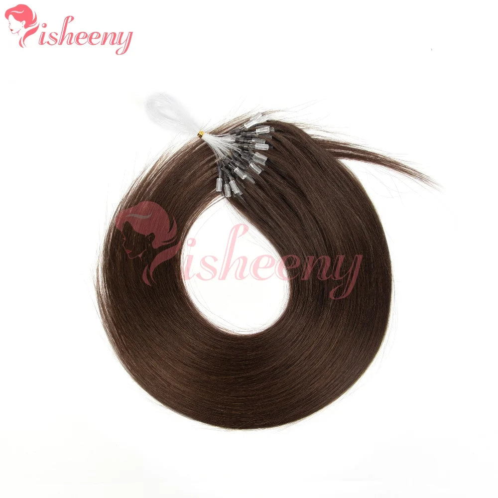 ISHEENY 12-Inch Micro Loop Human Hair Extensions – 50 Strands