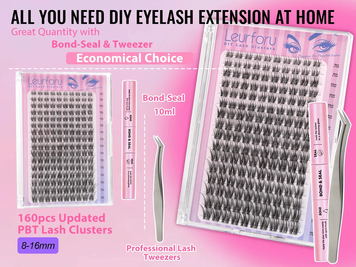 Invisible Band C-Curl DIY Lash Clusters – 160 Piece