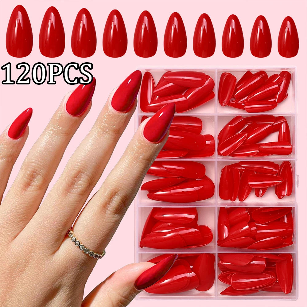 240-Piece Candy Color French Short Square Nail Tips
