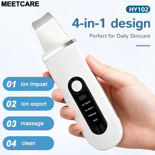 MEETCARE Ultrasonic Skin Scrubber with EMS & Warming Care